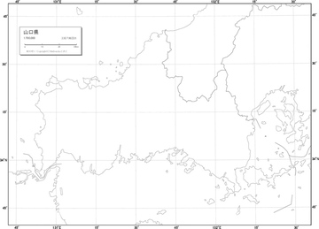 中国四国地方 白地図 山口県 の画像素材 日本の地図 地図 衛星写真の地図素材ならイメージナビ