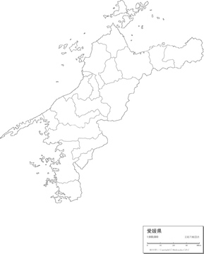 都道府県地図 愛媛県 の画像素材 日本の地図 地図 衛星写真の地図素材ならイメージナビ