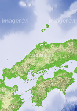 地図 衛星写真 日本の地図 中国地方 等高線 の画像素材 地図素材ならイメージナビ