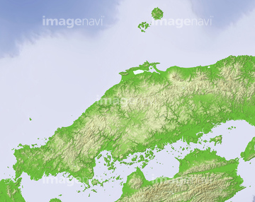 地図 衛星写真 日本の地図 中国地方 立体地図 の画像素材 地図素材ならイメージナビ