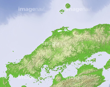 地図 衛星写真 日本の地図 中国地方 等高線 の画像素材 地図素材ならイメージナビ