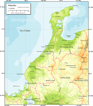 北陸地方 地図データ 等高線 の画像素材 日本の地図 地図 衛星写真の地図素材ならイメージナビ