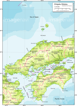 地図 衛星写真 日本の地図 中国地方 等高線 の画像素材 地図素材ならイメージナビ