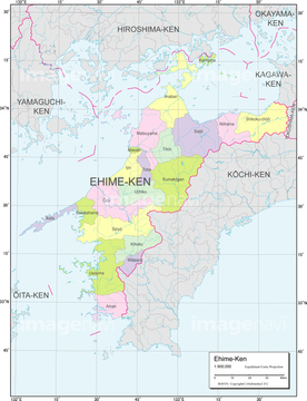 都道府県地図 愛媛県 の画像素材 日本の地図 地図 衛星写真の地図素材ならイメージナビ