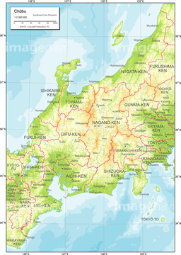 地図 衛星写真 日本の地図 中部地方 等高線 東海地方 の画像素材 地図素材ならイメージナビ