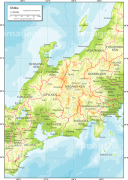 地図 衛星写真 日本の地図 中部地方 線 の画像素材 地図素材ならイメージナビ