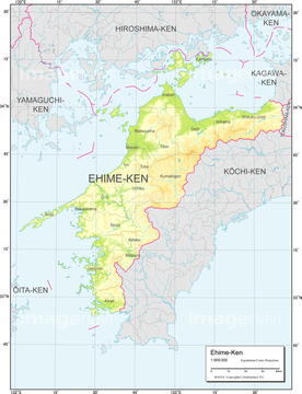 地図 衛星写真 日本の地図 中国地方 等高線 の画像素材 地図素材ならイメージナビ