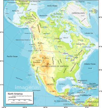 エリア別地図 北米 13年 地図 の画像素材 世界の地図 地図 衛星写真の地図素材ならイメージナビ