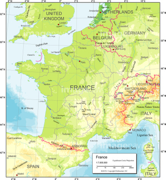 フランス 地形図 の画像素材 世界の地図 地図 衛星写真の写真素材ならイメージナビ