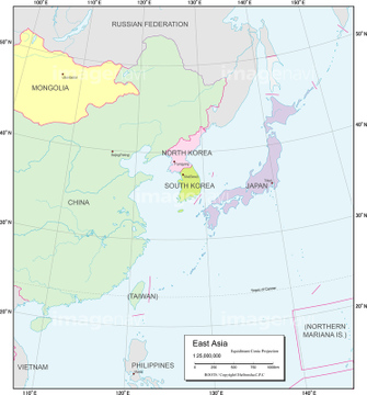 エリア別地図 東アジア 地図 の画像素材 世界の地図 地図 衛星写真の地図素材ならイメージナビ