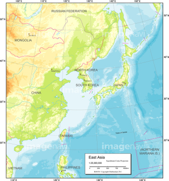 エリア別地図 東アジア 北朝鮮 等高線 地図 の画像素材 世界の地図 地図 衛星写真の地図素材ならイメージナビ