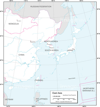 エリア別地図 東アジア 地図 の画像素材 世界の地図 地図 衛星写真の地図素材ならイメージナビ