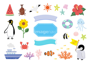 夏素材 の画像素材 花 植物 イラスト Cgの写真素材ならイメージナビ