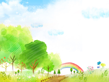 春 自然 虹 天気 の画像素材 自然 風景 イラスト Cgの写真素材ならイメージナビ