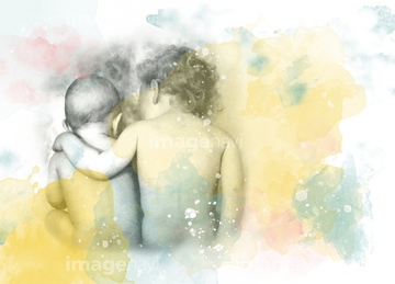 イラスト Cg 人物 子供 後ろ向き の画像素材 イラスト素材ならイメージナビ