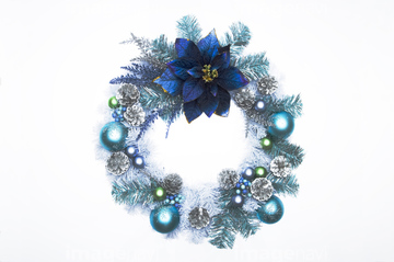 クリスマスリース 青 写真 の画像素材 クリスマス 行事 祝い事の写真素材ならイメージナビ