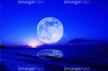 月と海 の画像素材 海 自然 風景の写真素材ならイメージナビ