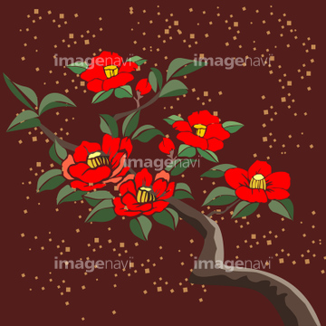 椿 イラスト 和風 の画像素材 花 植物 イラスト Cgのイラスト素材ならイメージナビ
