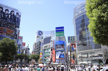 スクランブル交差点 夏 の画像素材 道路 乗り物 交通の写真素材ならイメージナビ