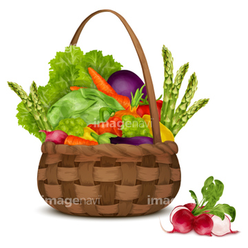 食べ物のイラスト 野菜 夏野菜 かご 容器 ナチュラル の画像素材 食べ物 飲み物 イラスト Cgのイラスト素材ならイメージナビ