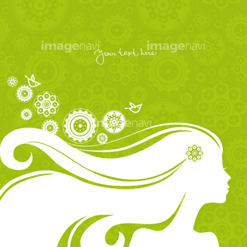 女性 横顔 イラスト 綺麗 背中 の画像素材 花 植物 イラスト Cgのイラスト素材ならイメージナビ