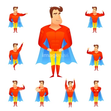 アメコミ スーパーマン 赤色 ロイヤリティフリー イラスト の画像素材 業種 職業 ビジネスのイラスト素材ならイメージナビ