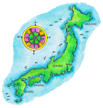 国 地域 日本 九州地方 日本地図 日本列島 色 の画像素材 地図素材ならイメージナビ