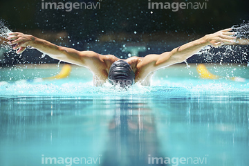 バタフライ 水泳 の画像素材 ウォータースポーツ スポーツの写真