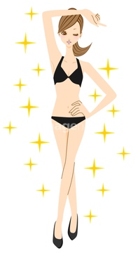 女性 ボディライン 水着 の画像素材 ライフスタイル イラスト Cgの写真素材ならイメージナビ