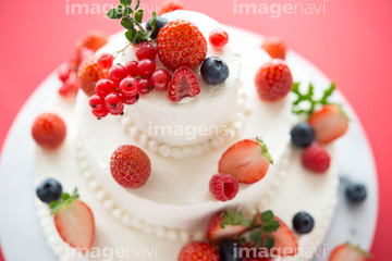 デコレーションケーキ 三段ケーキ の画像素材 菓子 デザート 食べ物の写真素材ならイメージナビ