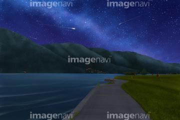 一本道 夜 ロイヤリティフリー の画像素材 大地 自然 風景の写真素材ならイメージナビ