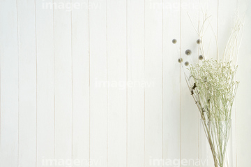 花 植物 花 ドライフラワー 木材 白木 の画像素材 写真素材ならイメージナビ