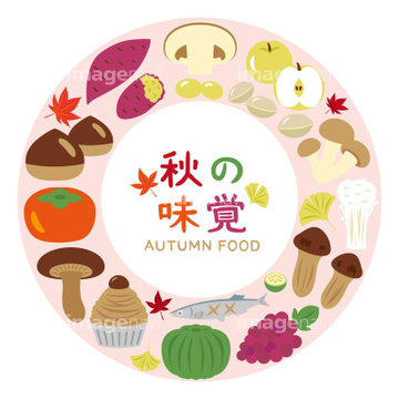 食べ物のイラスト 野菜 根菜類 芋類 秋 枠状 の画像素材 季節