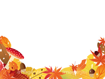 囲み罫 枠 秋 の画像素材 テーマ イラスト Cgの写真素材ならイメージナビ