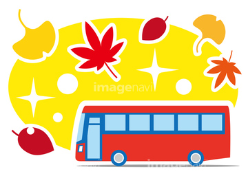 イラスト バス 旅行 秋 の画像素材 季節 イベント イラスト Cgのイラスト素材ならイメージナビ