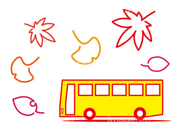 イラスト バス 旅行 秋 の画像素材 季節 イベント イラスト Cgのイラスト素材ならイメージナビ