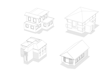 家 図面 間取り図 一軒家 立体的 イラスト の画像素材 住宅 インテリアのイラスト素材ならイメージナビ