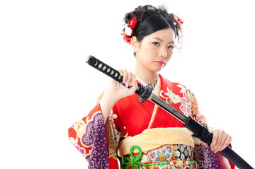 日本刀 若い女性 和服 の画像素材 日本人 人物の写真素材ならイメージナビ