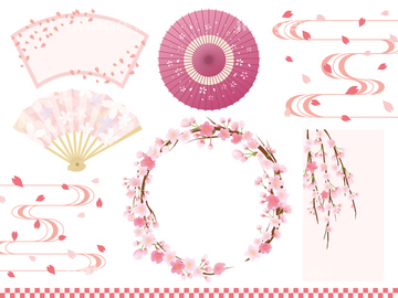 イラスト Cg バックグラウンド 和柄 桜 桜の木 ソメイヨシノ の画像素材 イラスト素材ならイメージナビ