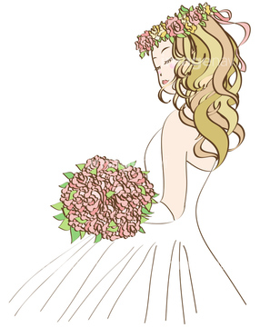 かわいい花嫁さん の画像素材 花 植物 イラスト Cgの写真素材ならイメージナビ