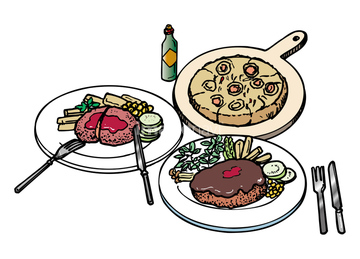 食肉のイラスト特集 ハンバーグ イラスト の画像素材 食べ物 飲み物 イラスト Cgのイラスト素材ならイメージナビ
