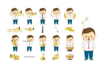 吹奏楽 イラスト かわいい の画像素材 ライフスタイル イラスト Cgのイラスト素材ならイメージナビ
