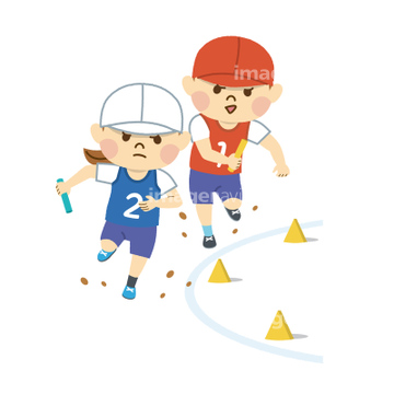 運動会 イラスト リレー競走 の画像素材 ライフスタイル イラスト