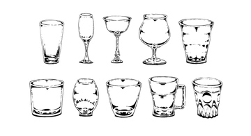 グラス イラスト シャンパングラス ブランデーグラス の画像素材 イラスト素材ならイメージナビ