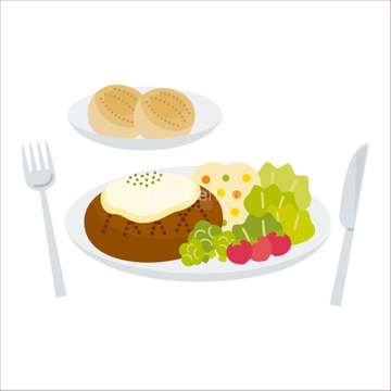 食肉のイラスト特集 ハンバーグ イラスト の画像素材 食べ物 飲み物 イラスト Cgのイラスト素材ならイメージナビ