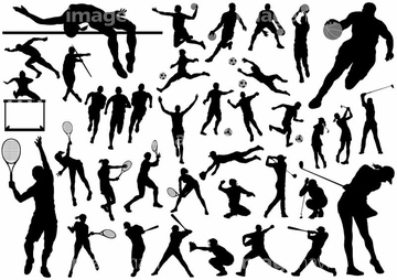 野球 選手 シルエット の画像素材 ライフスタイル イラスト Cgの写真素材ならイメージナビ
