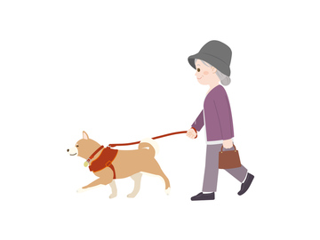 女性 犬 散歩 主婦 の画像素材 生き物 イラスト Cgの写真素材ならイメージナビ