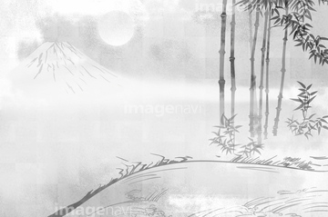 竹 笹 正月 竹林 水墨画 の画像素材 年賀 グリーティングの写真素材ならイメージナビ
