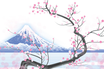 富士山 イラスト 和風 春 ロイヤリティフリー の画像素材 花 植物 イラスト Cgのイラスト素材ならイメージナビ