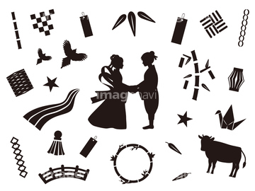 ベクター素材 人物 シルエット 黒色 夏 ベクター の画像素材 季節 イベント イラスト Cgのイラスト素材ならイメージナビ